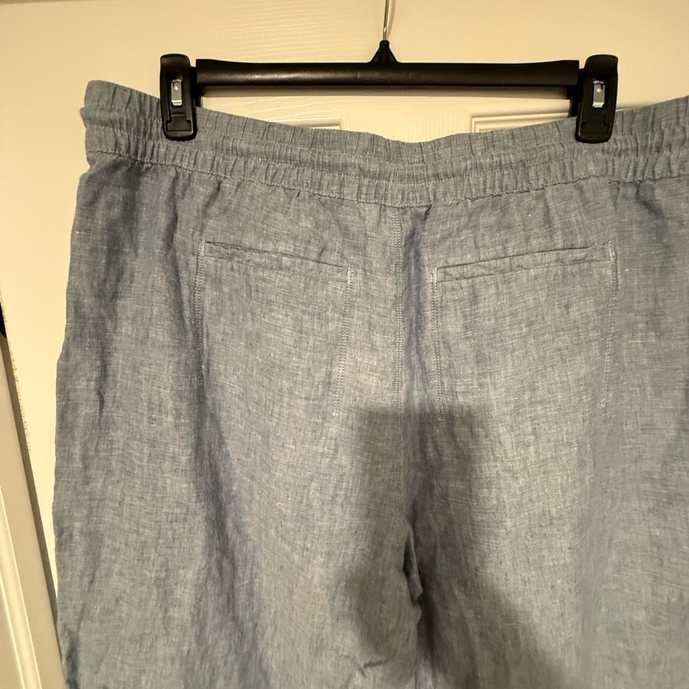 Athleta Retreat Linen Wide Leg Pants -- light blue -- sz 18 - Picture 5 of 9
